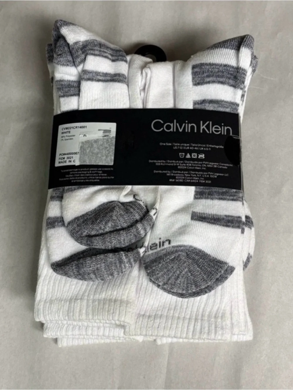 New Calvin Klein Socks Men’s 5 Pair Cushion Crew White Casual Preppy Activewear